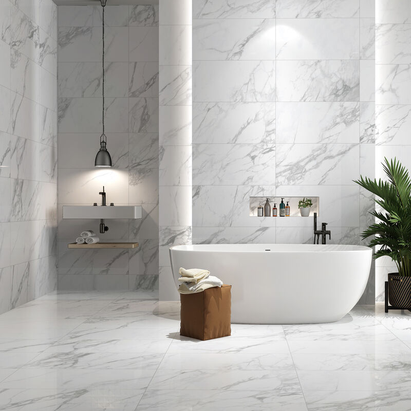 CERÁMICO ESMALTADO PRESTIGE WHITE BRILLO 30X60 CM