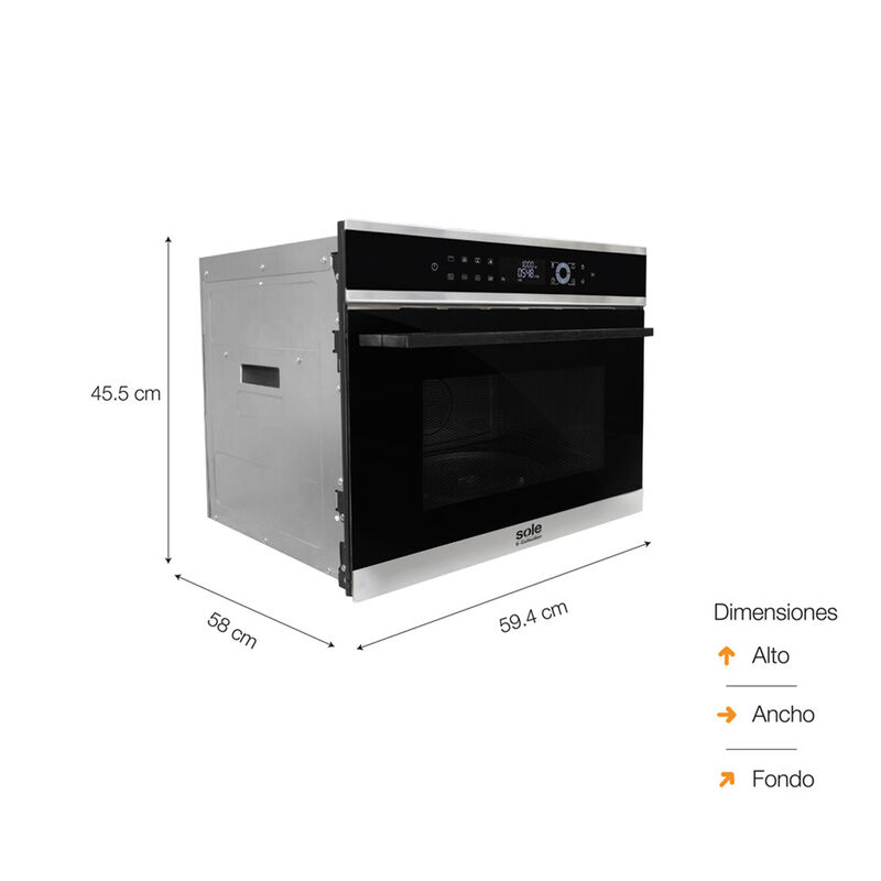 HORNO MICROONDAS SOLHOM001 60CM 35 LITROS 59.4X58X45.5CM