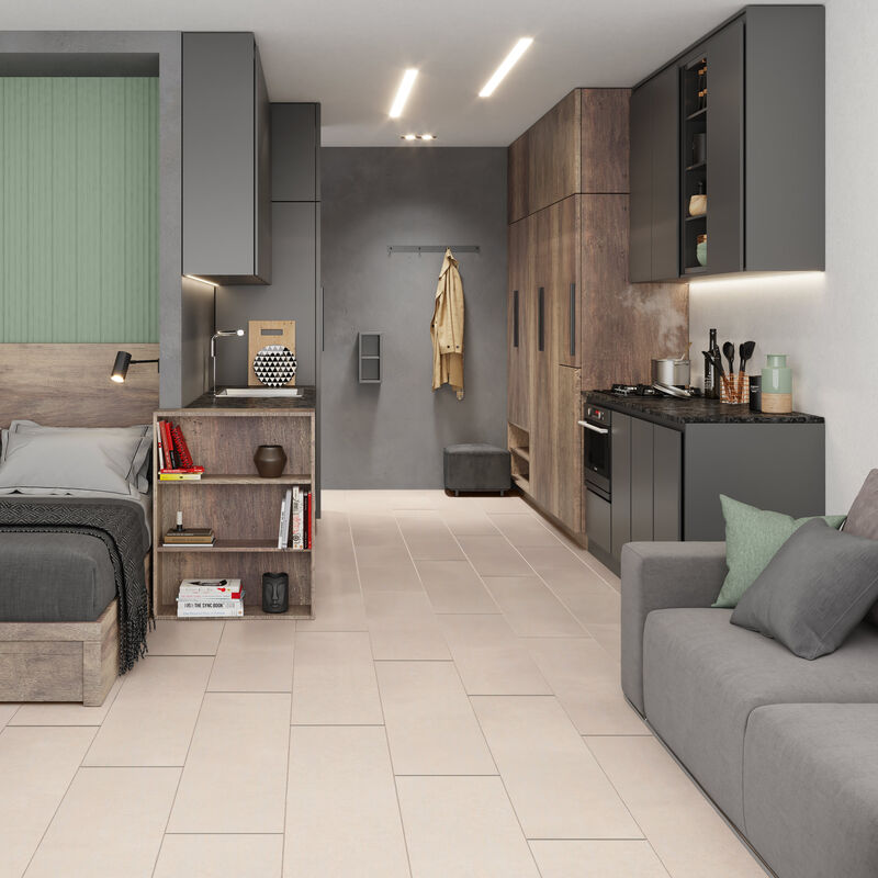KLIPEN PISO SPC POWER FLOOR CONCRETE LIGHT GREY ESPESOR:5.2MM FORMATO:22.8X122CM (2.22XCA)