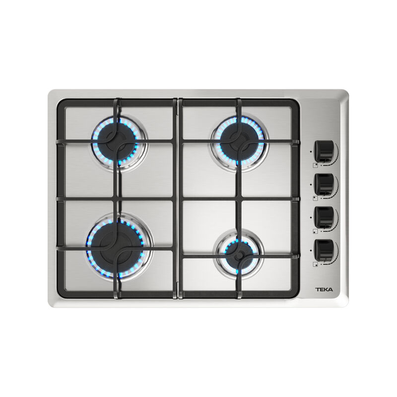 COCINA A GAS A GAS ACERO INOXIDABLE DOMÉSTICO 4 QUEMADORES 60x43.5
