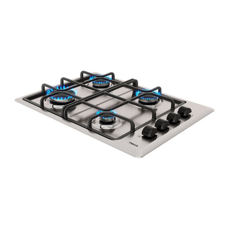 COCINA A GAS A GAS ACERO INOXIDABLE DOMÉSTICO 4 QUEMADORES 60x43.5
