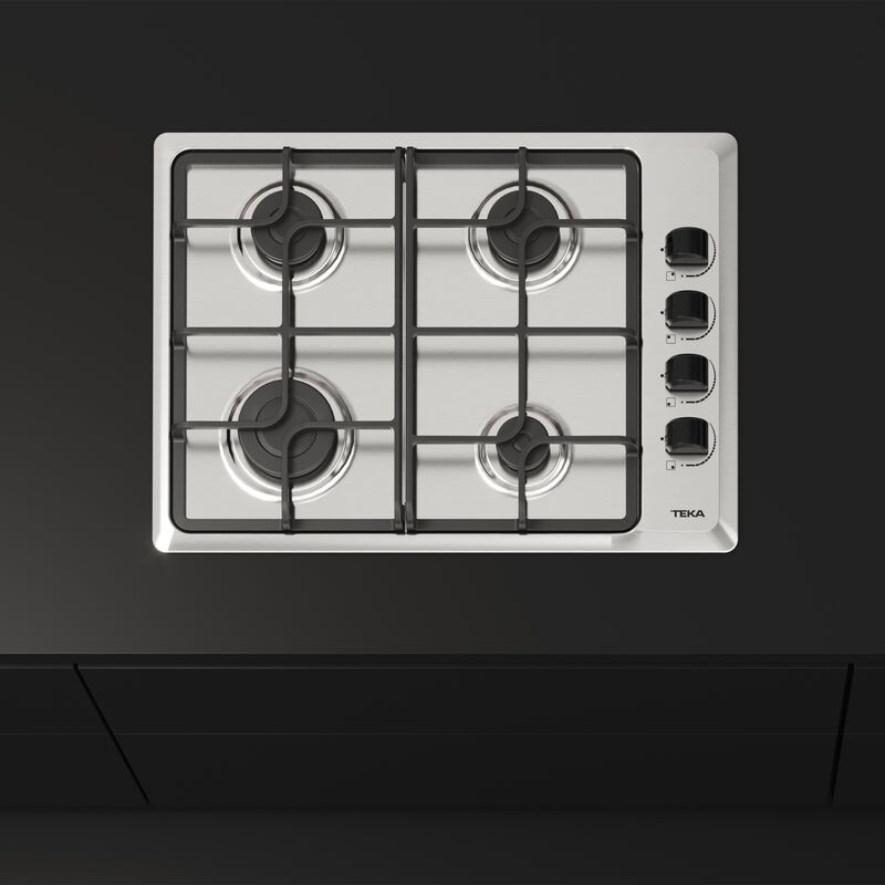 COCINA A GAS A GAS ACERO INOXIDABLE DOMÉSTICO 4 QUEMADORES 60x43.5