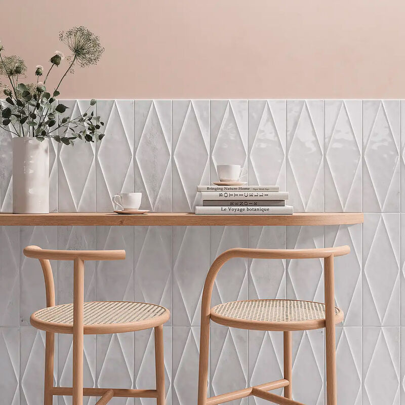 PORCELANATO ESMALTADO ZILIJ JEWEL WHITE BRILLO 15X45 CM