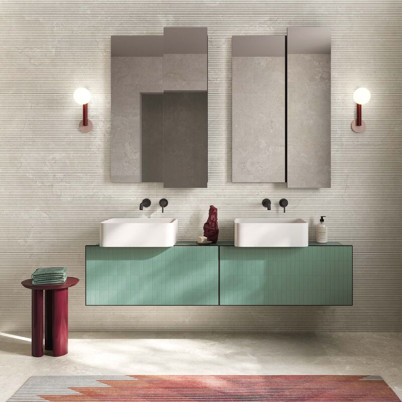 PORCELANATO NO ESMALTADO DORSET BIANCO CROSS CUT RIBBED MATE 59.6X119.50 CM