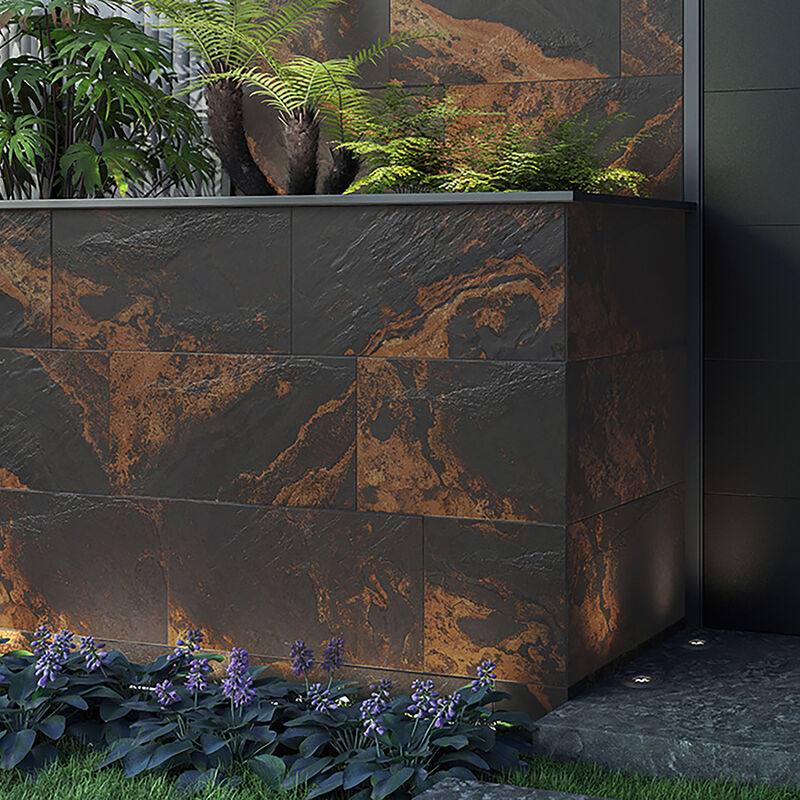 SEMIGRES ESMALTADO STONE CAVE BLACK RÚSTICO 45X90 CM