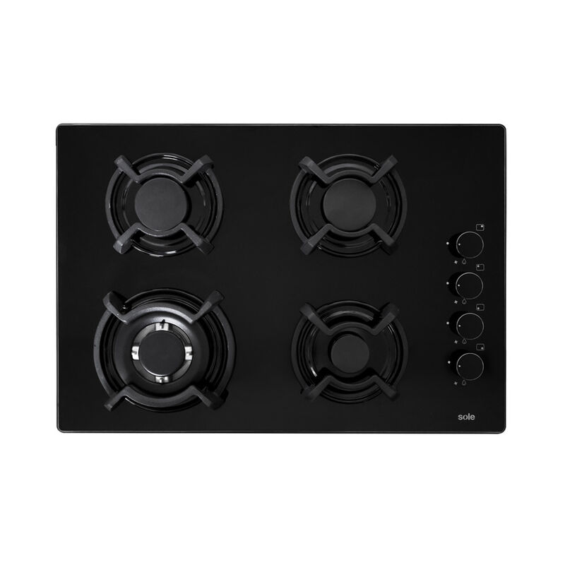 COCINA A GAS SOLCO047V3 VIDRIO TEMPLADO DOMÉSTICO 4 QUEMADORES 65CM