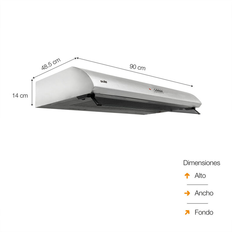 CAMPANA LINEAL ATENEA 90 CM 90x48.5x14