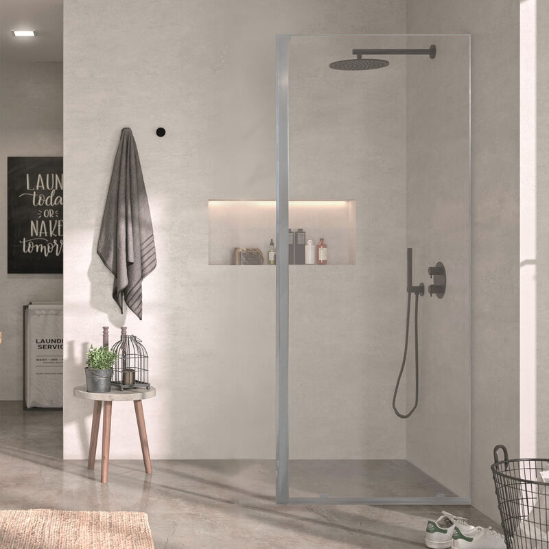 KLIPEN MAMPARA PARA DUCHA FIJA MINIMAL CROMADO 80X198CM 8MM