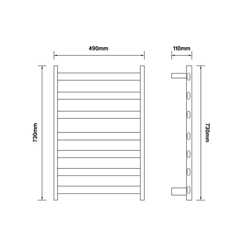 TOALLERO ELÉCTRICO COLONIA 49X73 CM NEGRO MATE 105W 220V