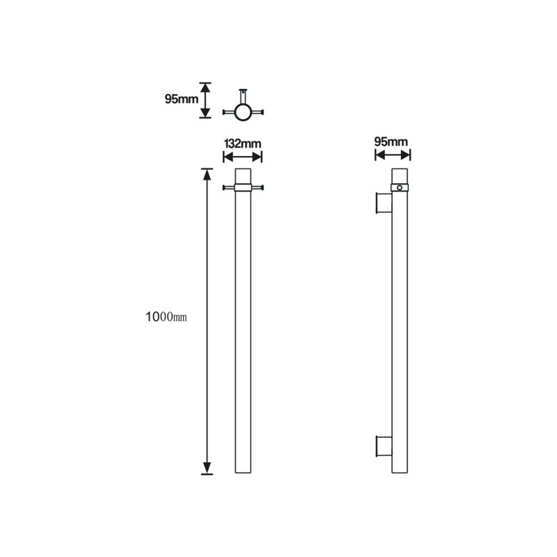 TOALLERO ELÉCTRICO CONQUISTA TIPO BARRA 4X100 CM GUN METAL 28W 220V