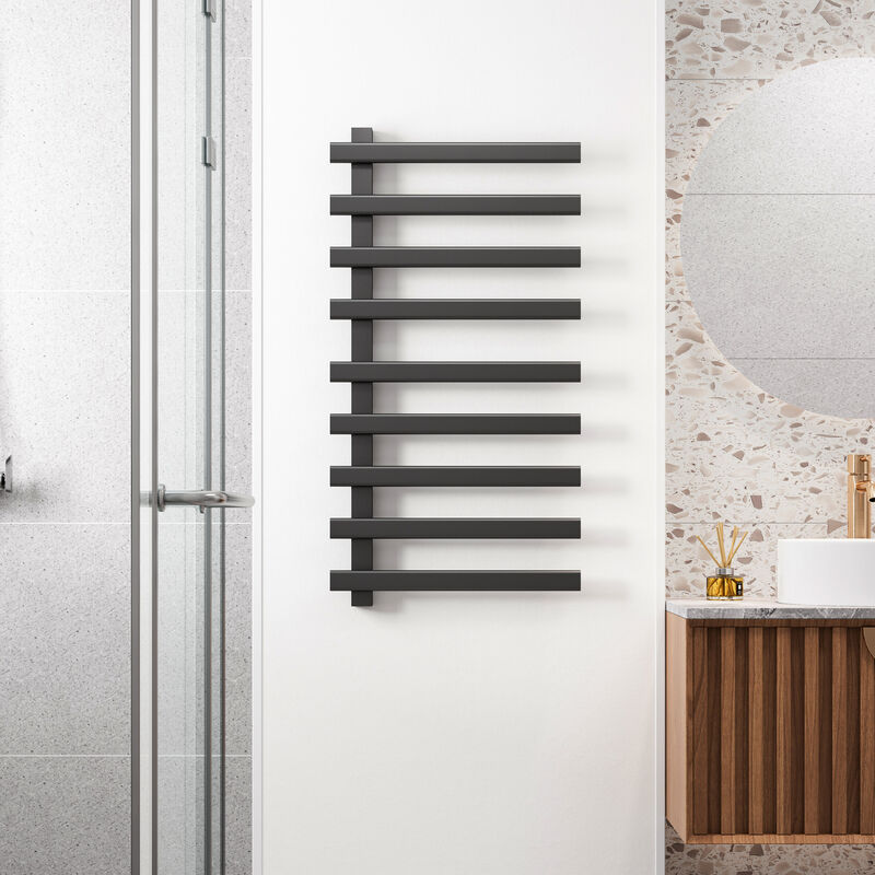 TOALLERO ELÉCTRICO MONARCA 48X92 CM NEGRO MATE 135W 220V