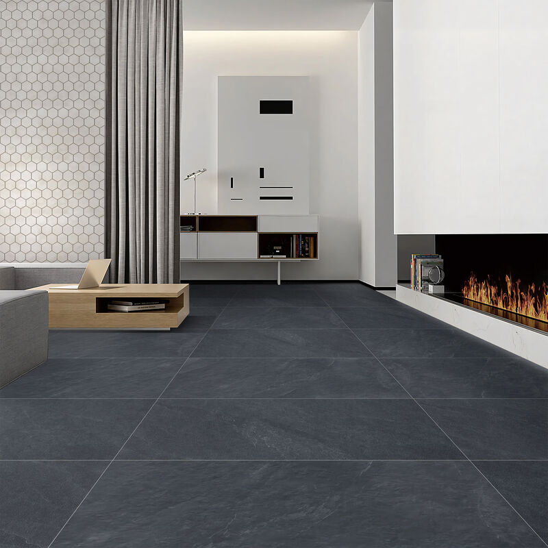 PORCELANATO ESMALTADO VERBIER BLACK MATE 59.5X120 CM