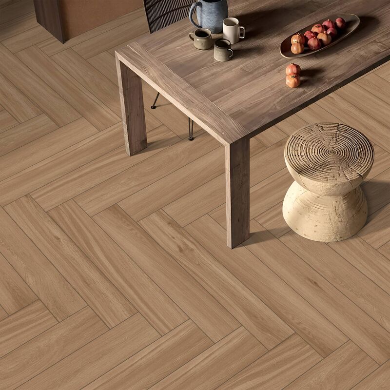 PORCELANATO ESMALTADO UTOPIA BROWN MATE 20X120 CM