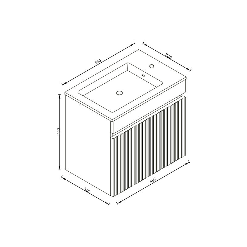 KLIPEN MUEBLE CON LAVATORIO SUSPENDIDO START GRIS 49.5X32.5X45CM