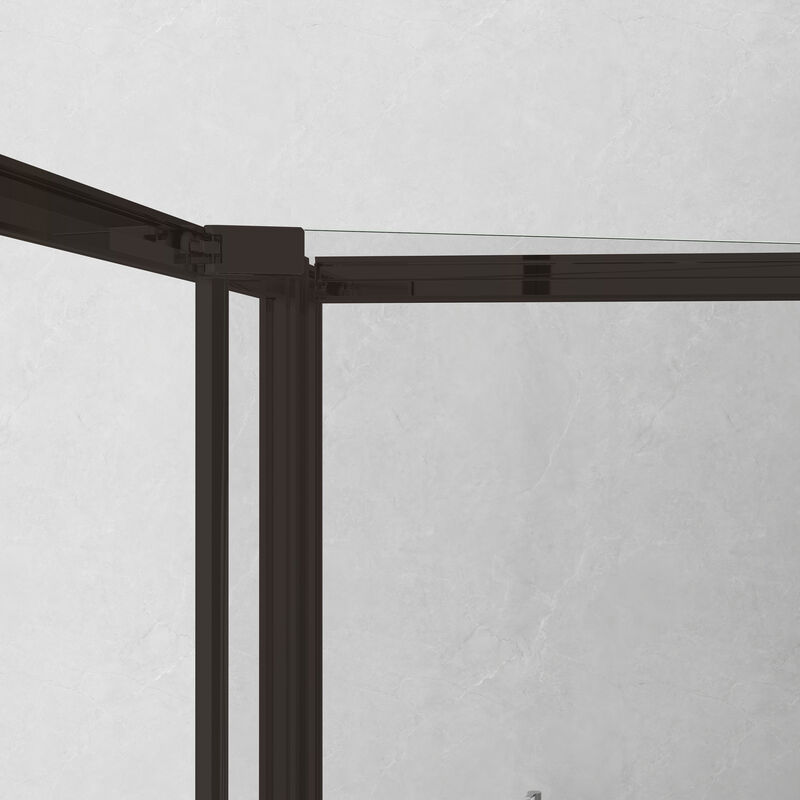 KLIPEN MAMPARA PARA DUCHA ESQUINADA TIPO CABINA STELLAR NEGRO MATE 90X90X198CM 8MM