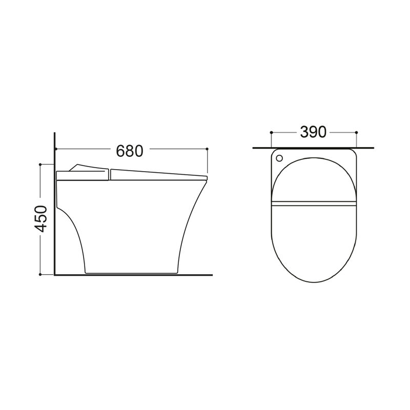 INODORO ONE PIECE SMART MINIMAL BLANCO 4.8L 68X39X47 CM