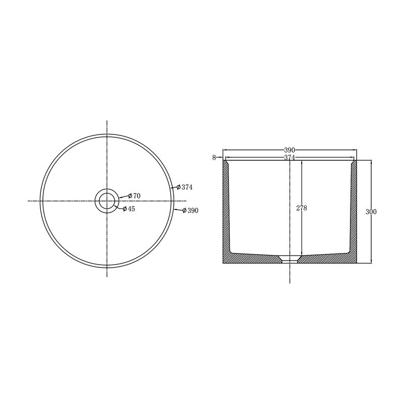 LAVATORIO BOWL 4EVER CONIC VERDE TERRA 39X30 CM