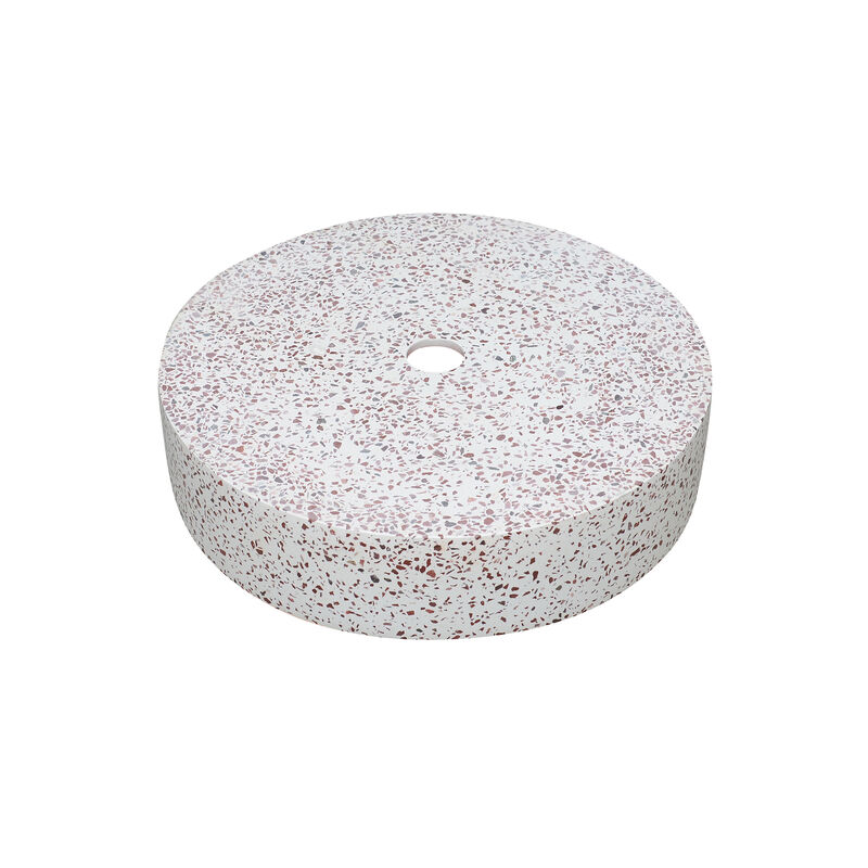 LAVATORIO BOWL NAPOLES TERRAZO BLANCO Y ROJO 42.5X10 CM