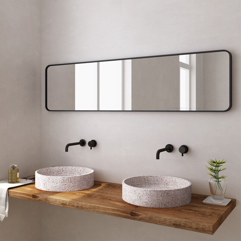 LAVATORIO BOWL NAPOLES TERRAZO BLANCO Y ROJO 42.5X10 CM