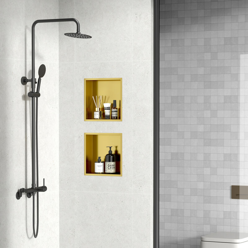 KLIPEN NICHO DECORATIVO 1 CUERPO BLOCK DORADO 33X33X10CM