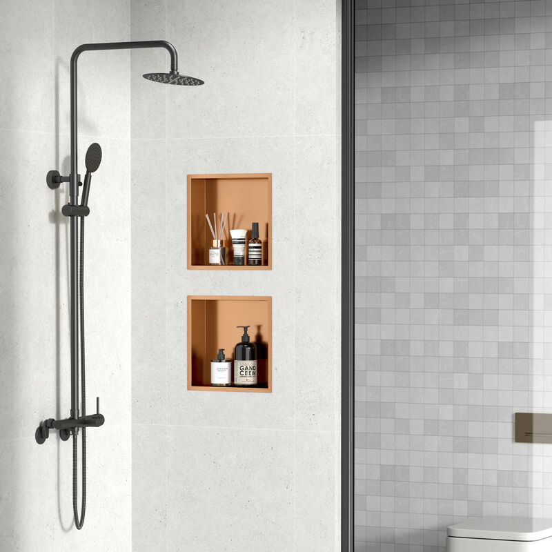 KLIPEN NICHO DECORATIVO 1 CUERPO BLOCK BRONCE 33X33X10CM