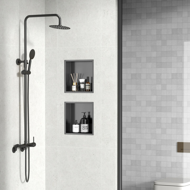 KLIPEN NICHO DECORATIVO 1 CUERPO BLOCK GUN METAL 33X33X10CM