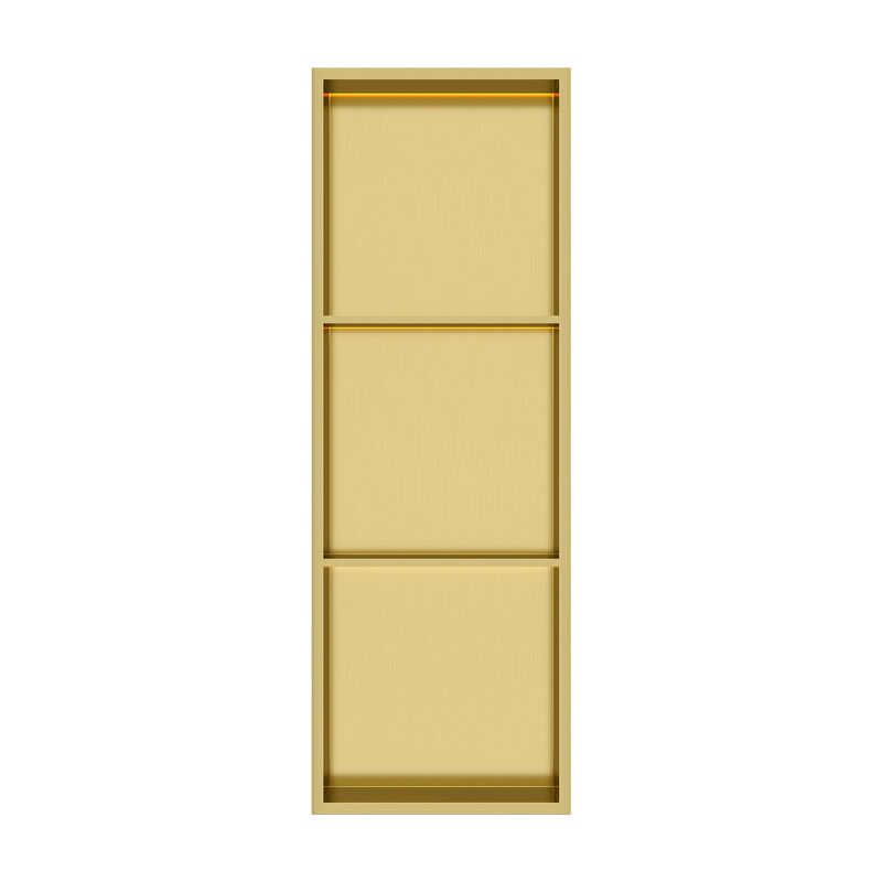 KLIPEN NICHO DECO 3 CUERPOS C/LUZ BLOCK DORADO 95X33X10CM