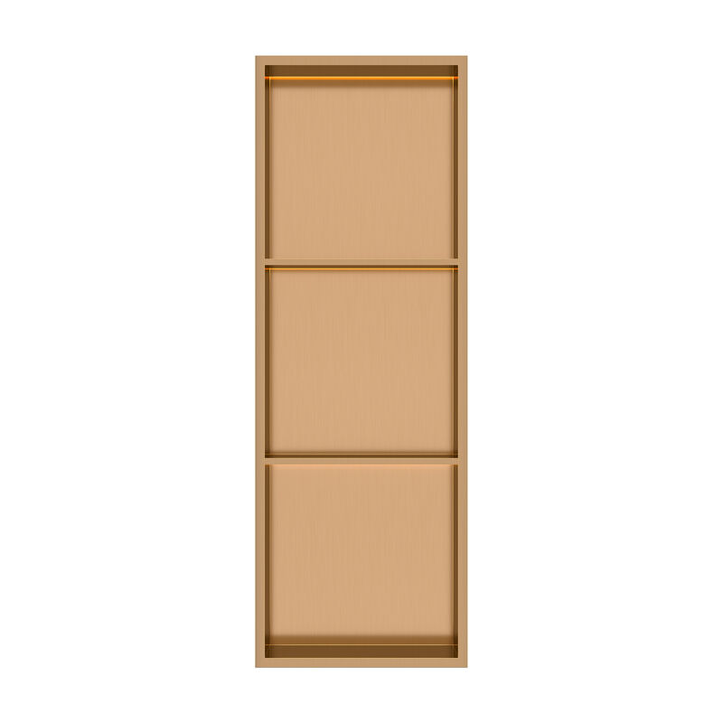 KLIPEN NICHO DECORATIVO 3 CUERPOS CON LUZ BLOCK BRONCE 95X33X10CM