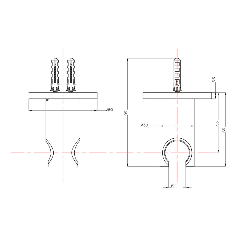 SOPORTE CONIC GOLD A PARED