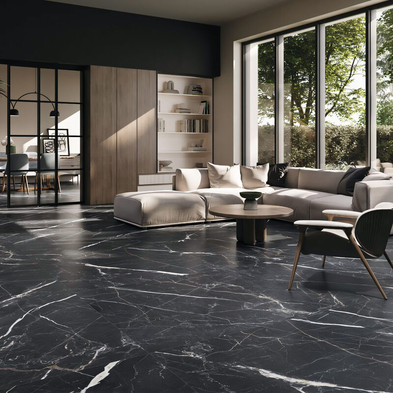 PORCELANATO ESMALTADO VANITY BLACK MATE 60X120 CM