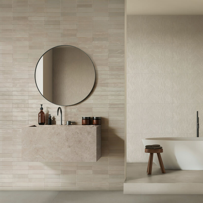 PORCELANATO ESMALTADO LUME BONE WHITE BRILLO 6X24 CM