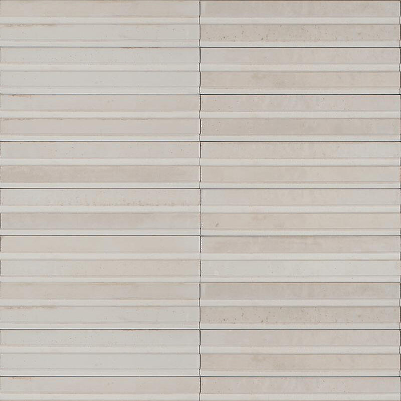 PORCELANATO ESMALTADO LUME BONE STRUTTURA 3D RAKE LUX WHITE BRILLO 6X24 CM
