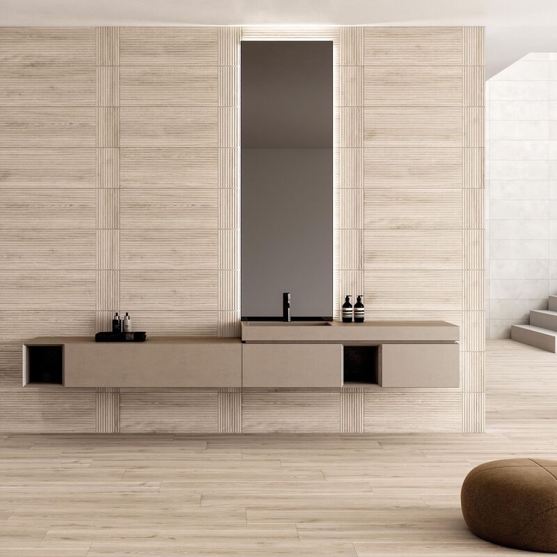 CERÁMICO ESMALTADO VENATTO METRIC ALMOND MATE 29.8X90 CM