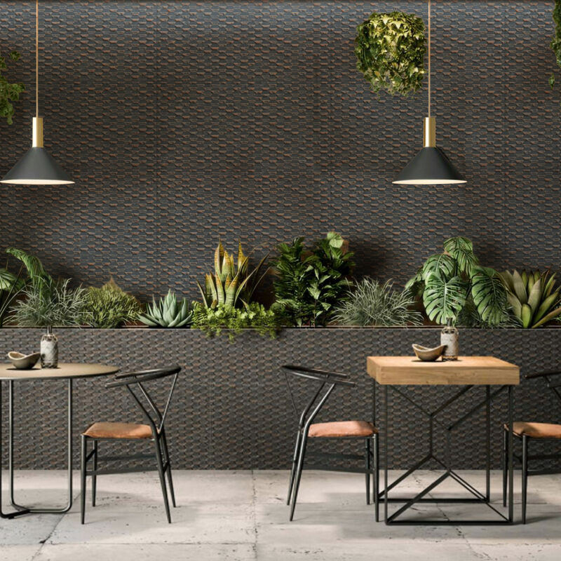 PORCELANATO ESMALTADO STEEL BLACK STAMPING MATE 50X100 CM