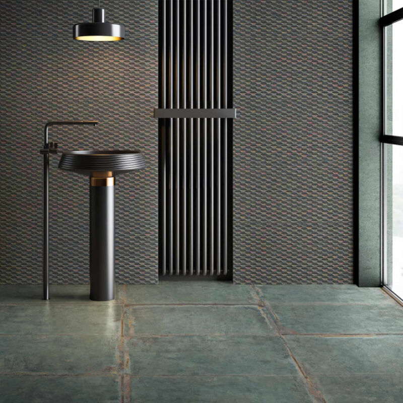 PORCELANATO ESMALTADO STEEL BLACK STAMPING MATE 50X100 CM