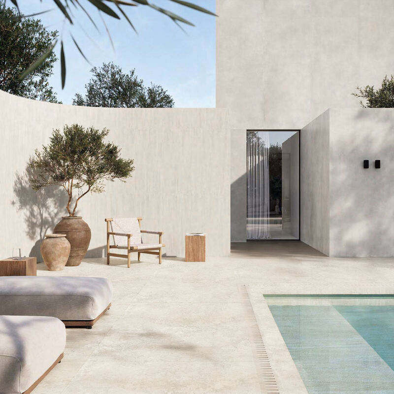 PORCELANATO NO ESMALTADO TRAVERTINI BIANCO CROSS CUT MATE 60X120 CM