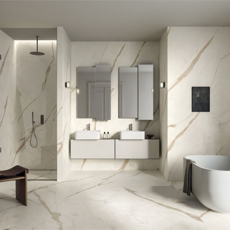 PORCELANATO NO ESMALTADO MARBLE TOUCH CALACATTA BIANCO EXTRA MATE 120X120 CM