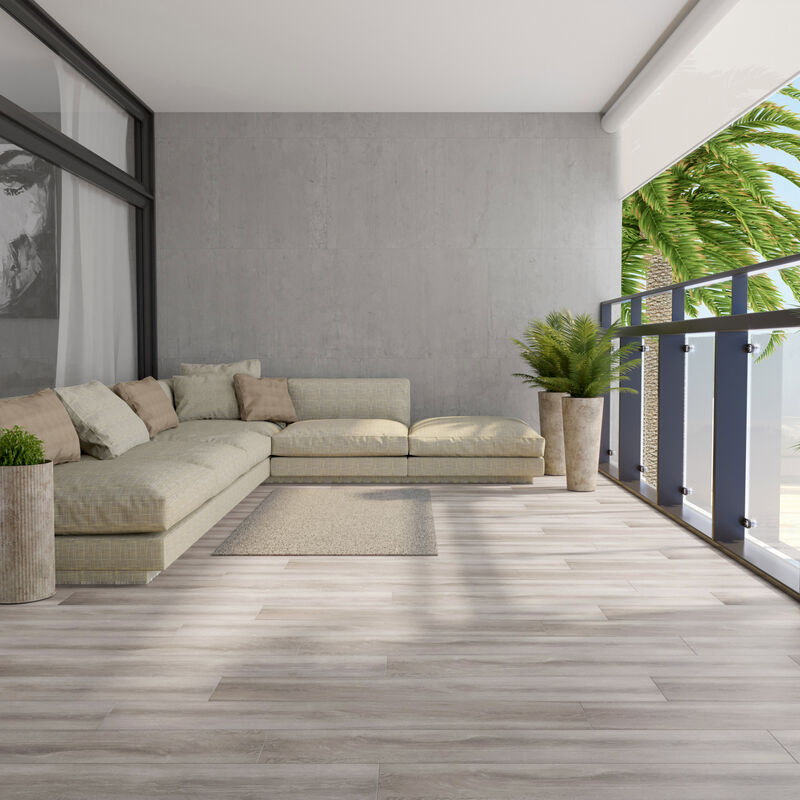 PORCELANATO ESMALTADO OAKLAND GREY MATE 19.2X120 CM