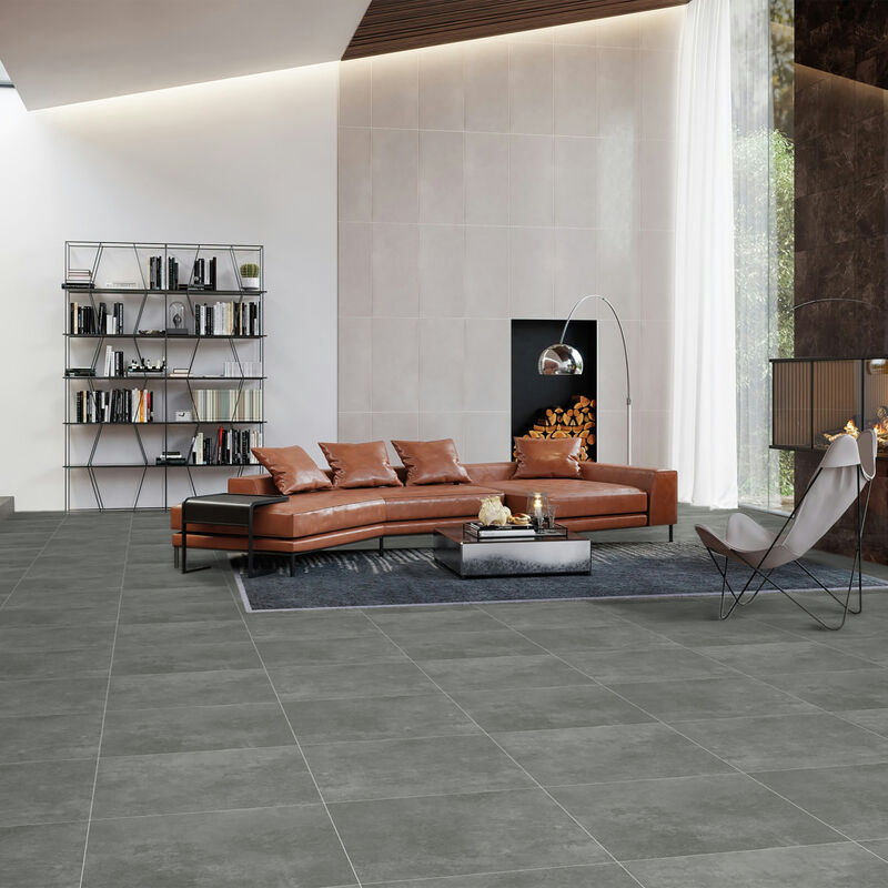 PORCELANATO ESMALTADO PLASTER DARK GREY MATE 59X59 CM