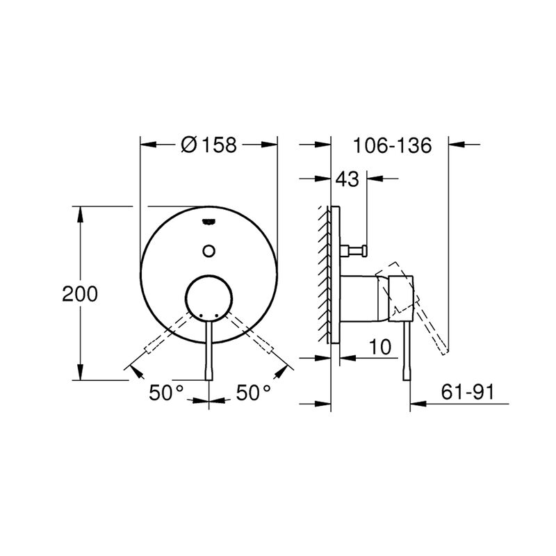 GROHE ESSENCE MONOMANDO DE DUCHA C/ DESVIADOR NM