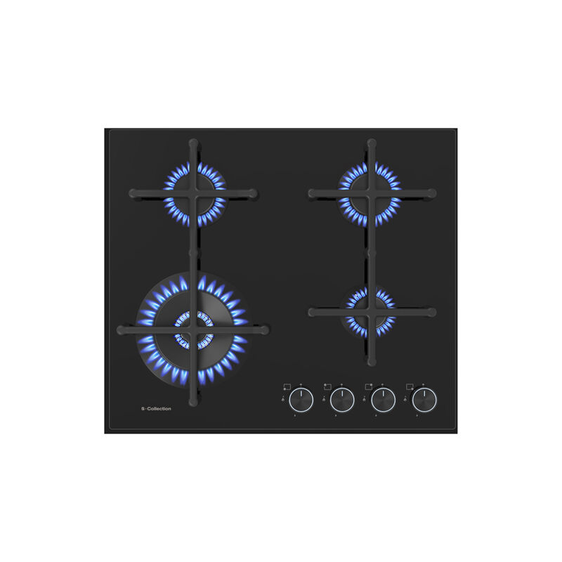 ENCIMERA A GAS SOLCO077 60 CM 4 QUEMADORES 60X50X10.8 CM