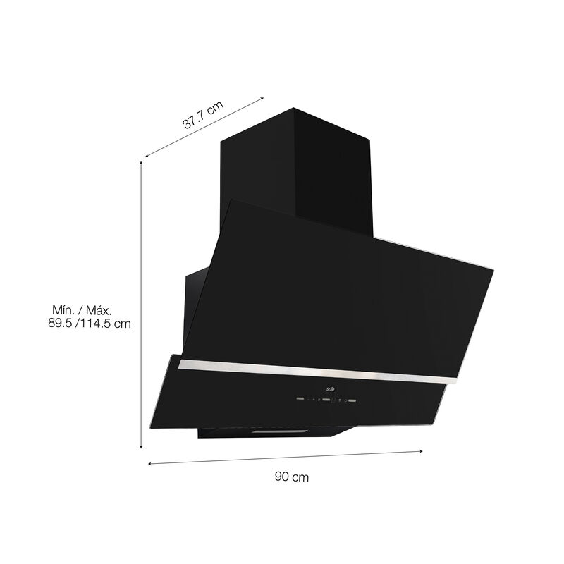 CAMPANA DE PARED TURE100CO 90 CM 90X37.7X114.5