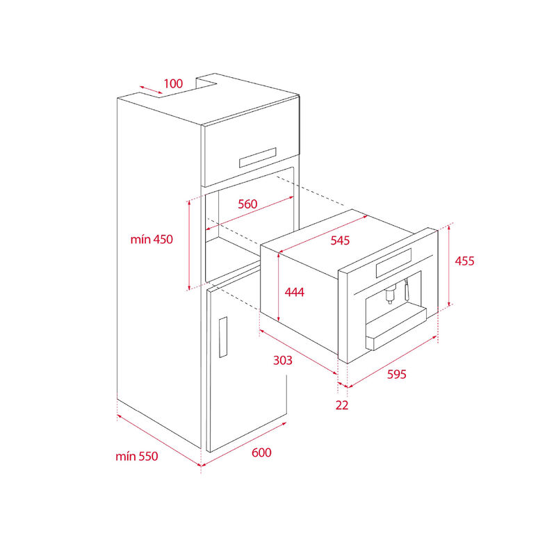 CAFETERA DE EMPOTRAR CLC-8350-MC 60 CM 1 LITRO 59.5X33X45.5 CM