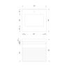MUEBLE CON LAVATORIO SUSPENDIDO IBIZA BEIGE 60X56X50 CM