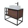 MUEBLE CON LAVATORIO AL PISO BELTA NATURAL WALNUT 90X50X75 CM