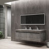 MUEBLE CON LAVATORIO SUSPENDIDO DOBLE CAPRI GREY 160X60X40 CM