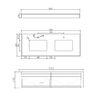 MUEBLE CON LAVATORIO SUSPENDIDO DOBLE CAPRI GREY 160X60X40 CM