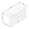 MUEBLE DE BAÑO SUSPENDIDO DOBLE ALEXO 120X46X50 CM CON TABLERO