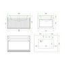 MUEBLE CON LAVATORIO SUSPENDIDO MORANDI GREEN 80X56X45 CM