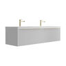 MUEBLE CON LAVATORIO SUSPENDIDO BARCELONA DOBLE WHITE 159X49.5X38 CM